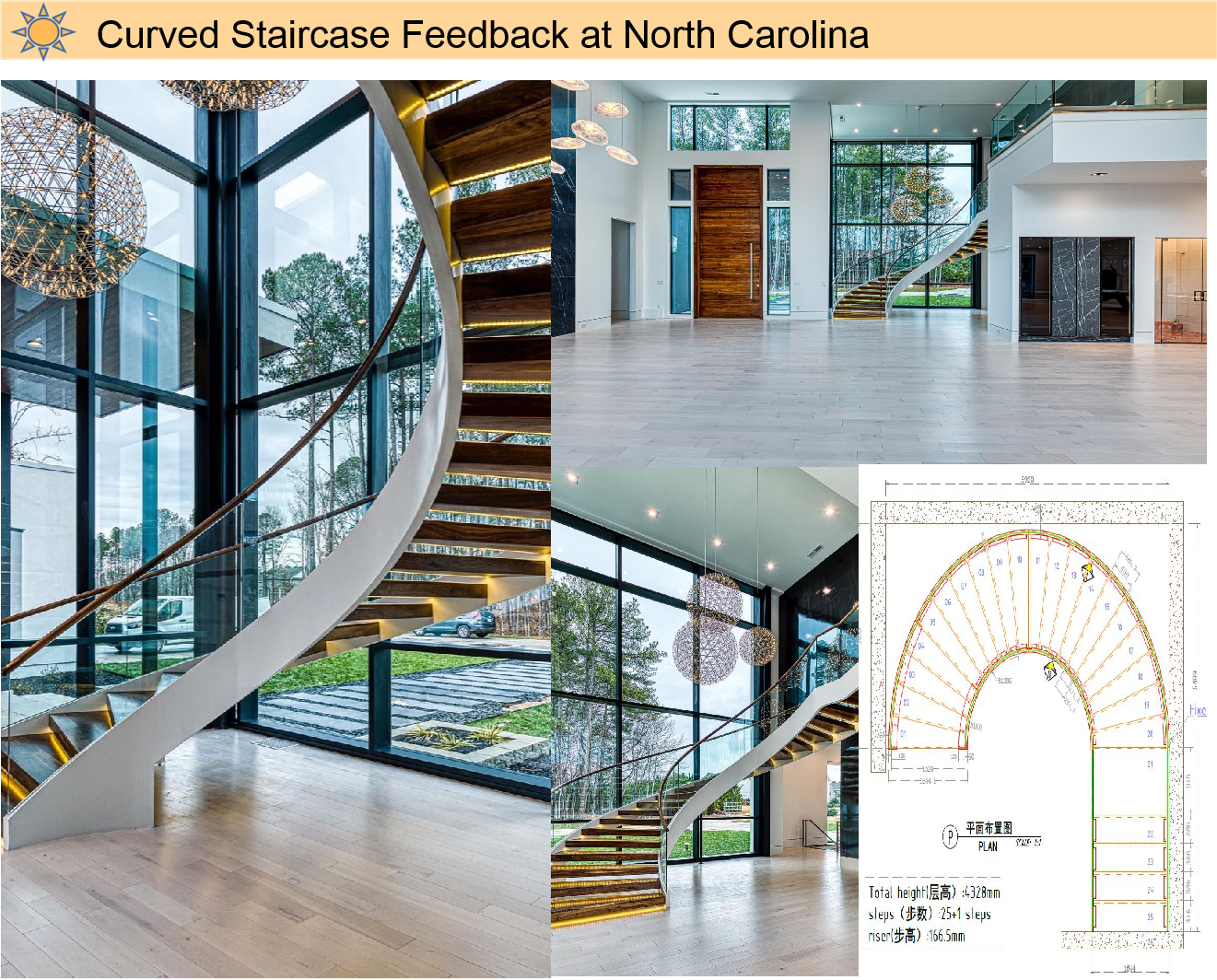 shinny luxury glass curved stairs safety glass treads commerical curved stairs supplier