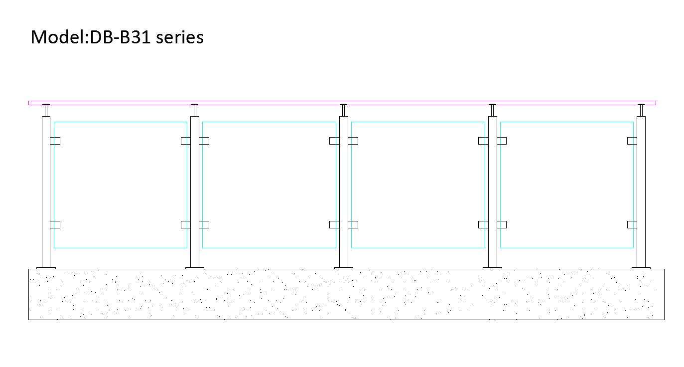DB Hot Sale Baluster glass railing SGCC CE AS/NZS2208 modern design Deck outdoor stainless steel 304/316 glass railing post supplier