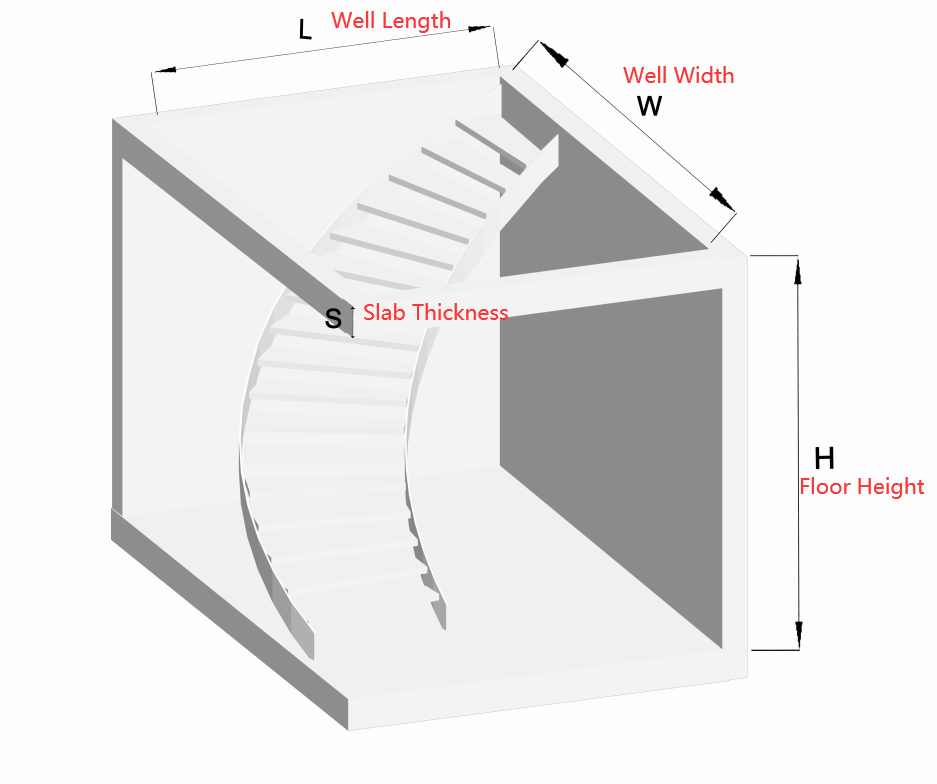 Various Style Custom Stairs Curved Staircase with Glass Railing from Foshan Factory factory