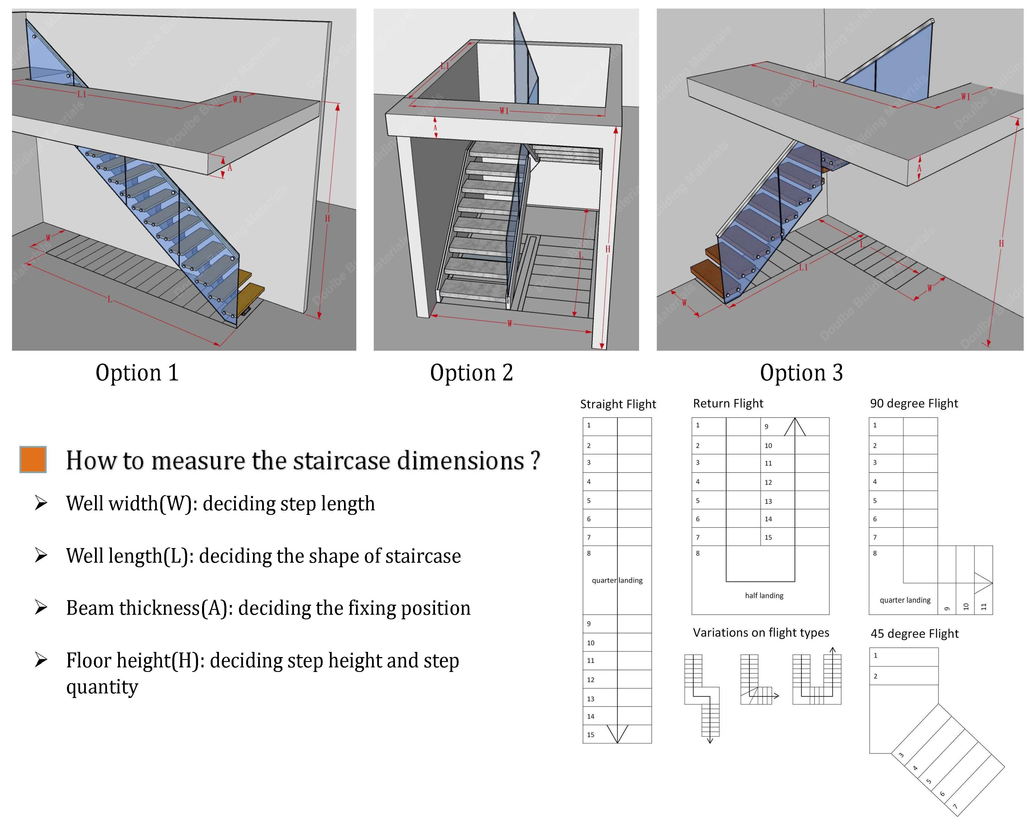 Modern design Interior zig zag stairs basalt stair step and tempered glass panel railing handrail staircase system manufacture