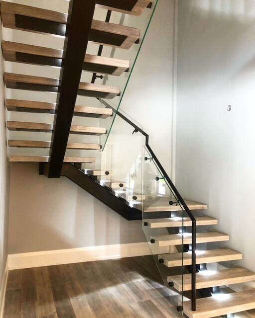 custom granite staircase glass led light zigzag stairs wood staircase handrail indoor stairs supplier