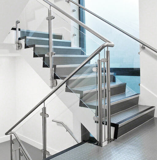 Modern design stair railing baluster system balcony glass railing post details