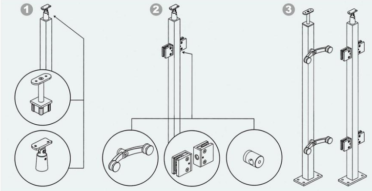 External aluminum / stainless steel fence railing price for apartment building comply with American building code details