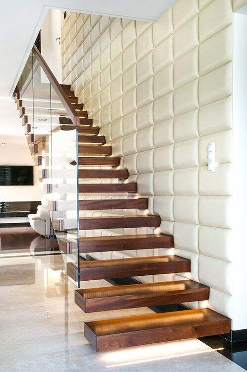 DB European-style staircase solid wood step floating stairs interior custom stairs space saving factory