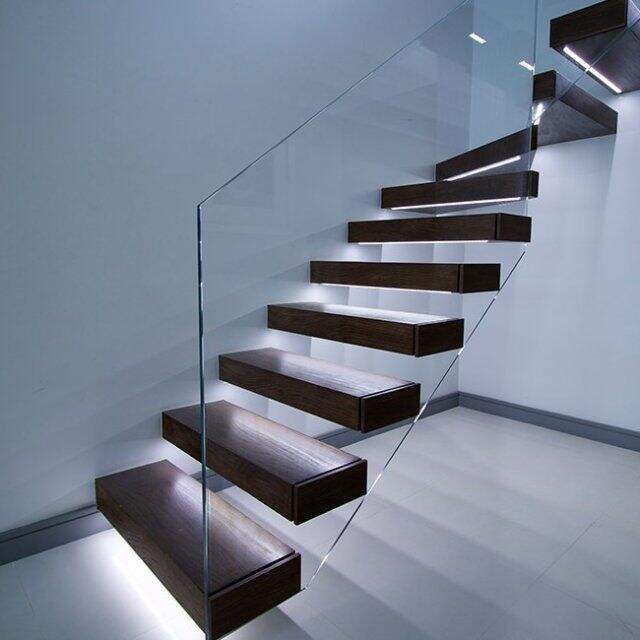 DB European-style staircase solid wood step floating stairs interior custom stairs space saving