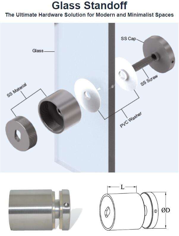 Modern guardrail customization Dia42.4mm/ 50.8mm Standoff Glass Railing outdoors dwelling Balcony customization supplier