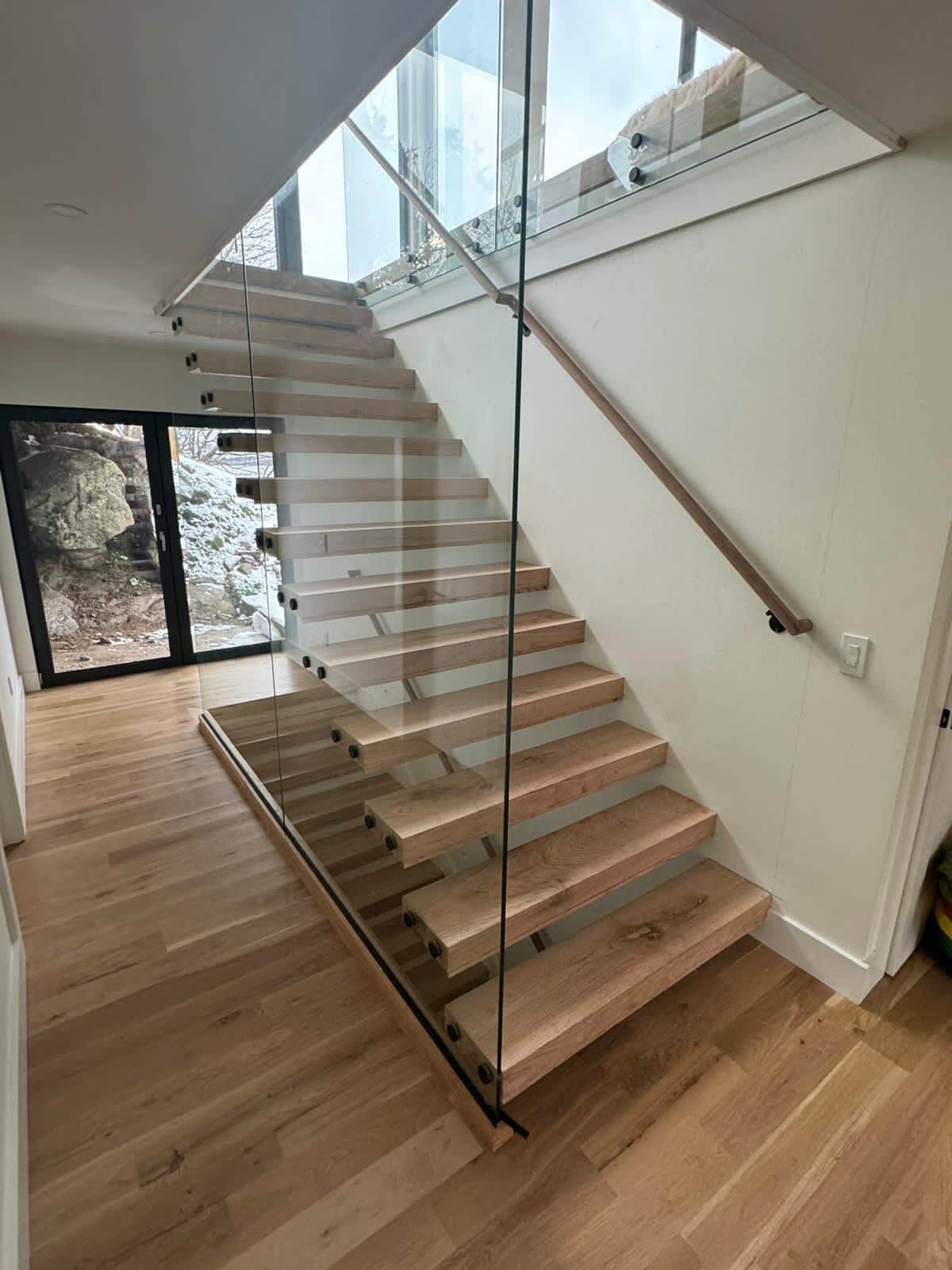 Home stair case balustrade S.S frameless stainless steel standoff glass railing indoor supplier