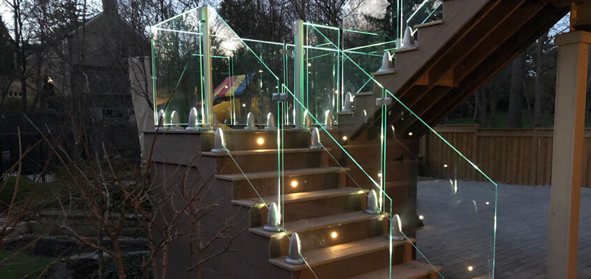 DB Swimming Pool Fence Glass Spigot Railing with LED Light System Top Handrail Accessories Made in China factory