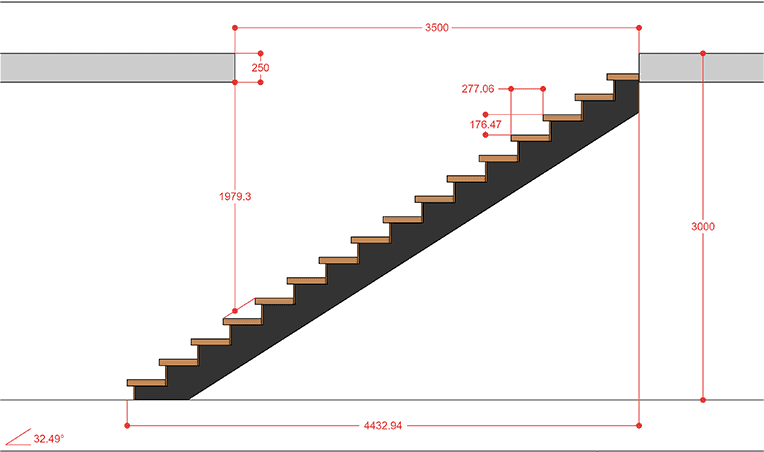 American style modern matte black mono stringer stained wood steps with led lights floating stairs for villa manufacture