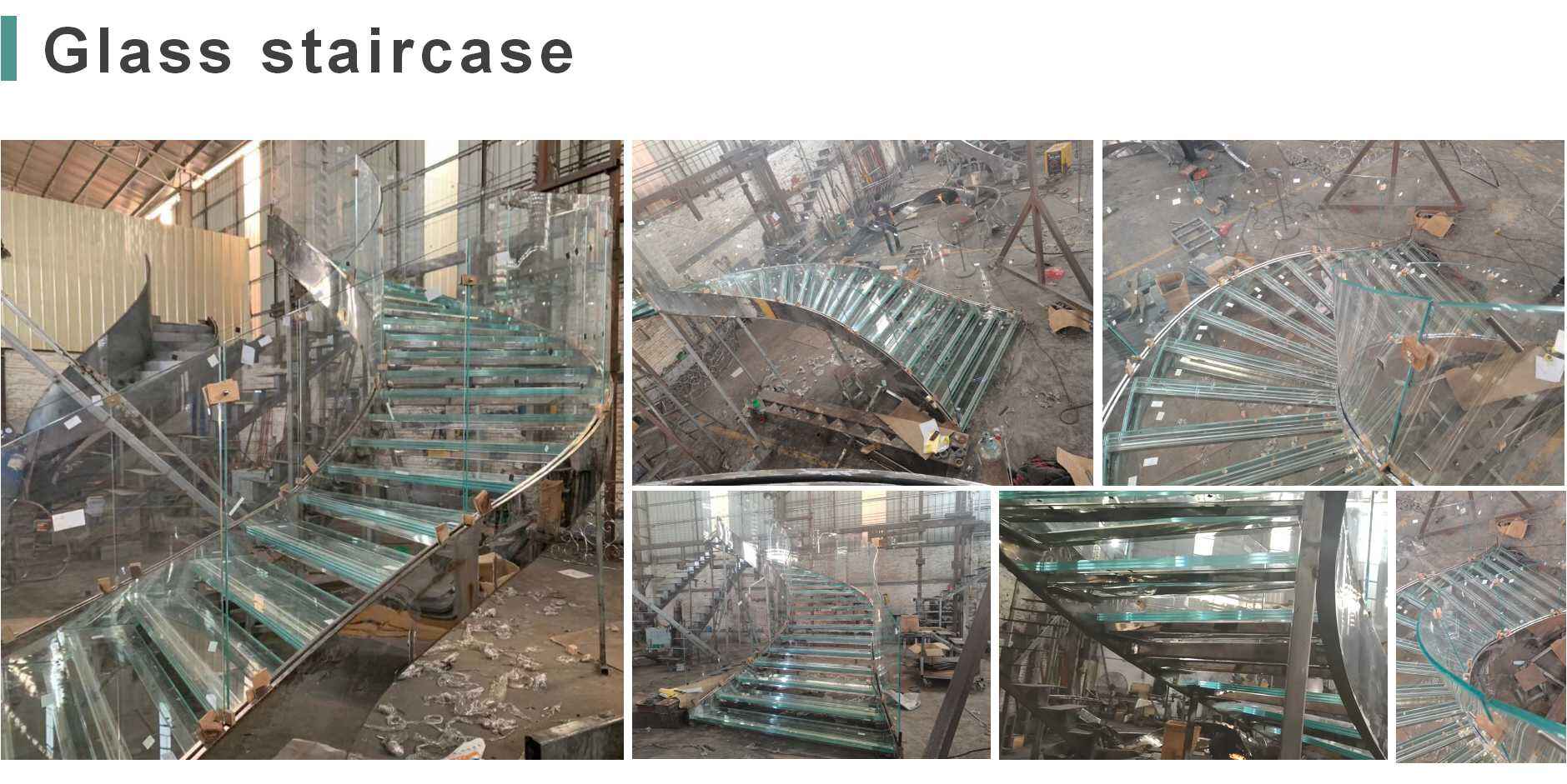 Curved/Arc spiral Staircase, Indoor staircase,Luxury Modern Home Decoration Glass decor stairs wooden Stairs factory