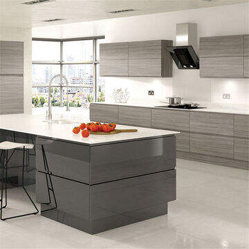 High Cost-Performance Modern Luxury Kitchen Cabinet Customized Cupboard Island in Lacquer - Latest Modular Design