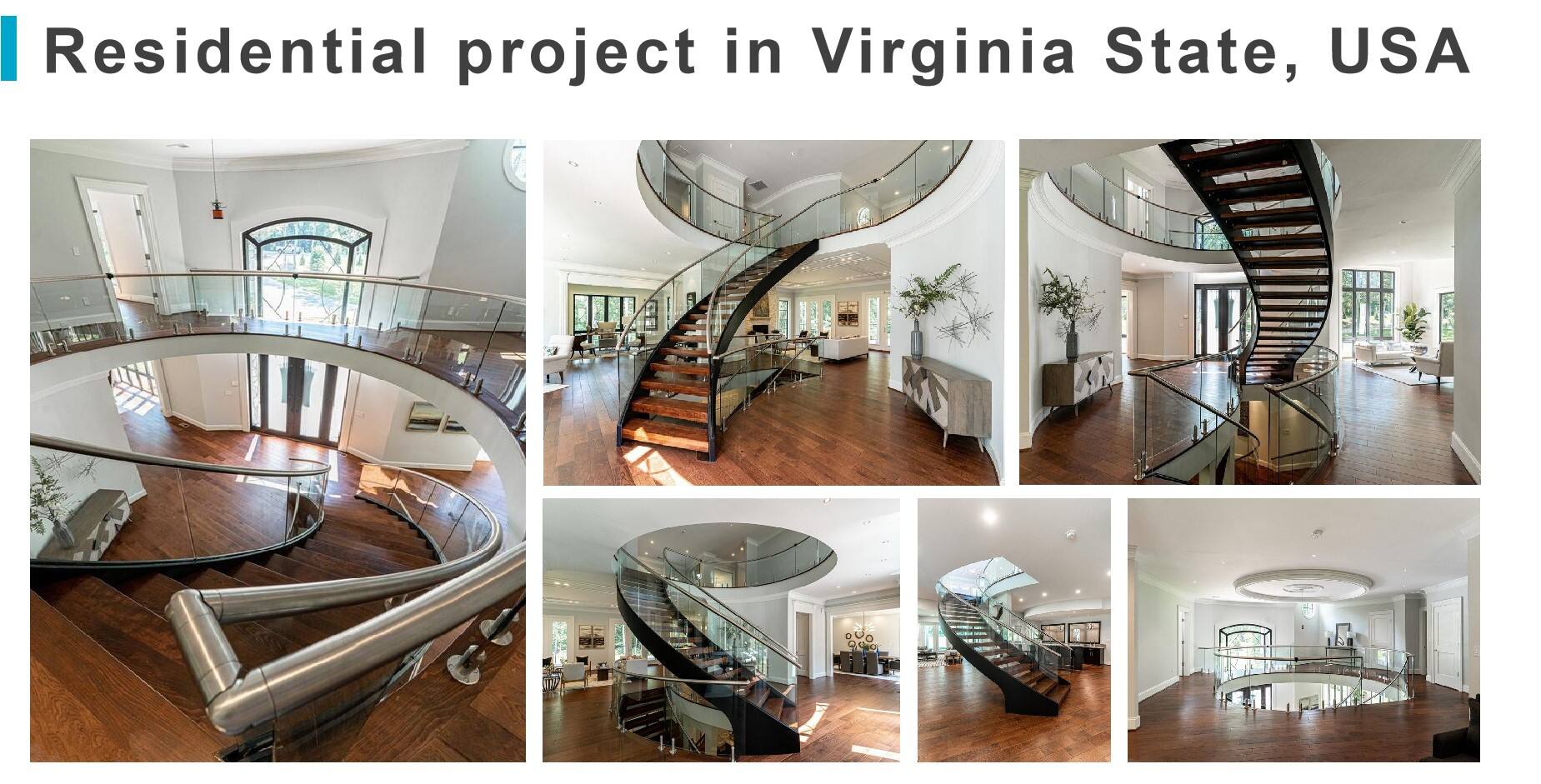 Curved/Arc spiral Staircase, Indoor staircase,Luxury Modern Home Decoration Glass decor stairs wooden Stairs factory