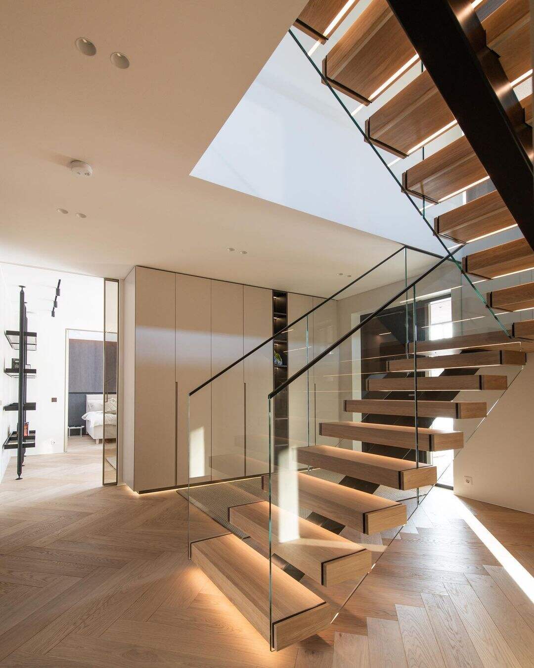 custom granite staircase glass led light zigzag stairs wood staircase handrail indoor stairs details