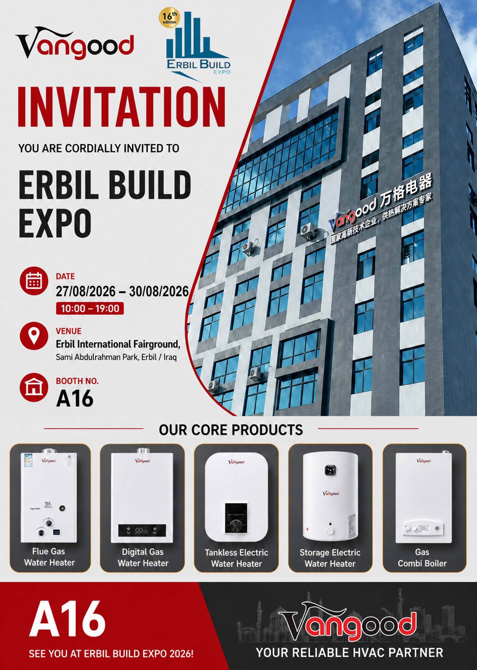 Vangood Announces Participation in ERBIL BUILD EXPO 2026 – Join Us in Erbil, Iraq at Booth A16
