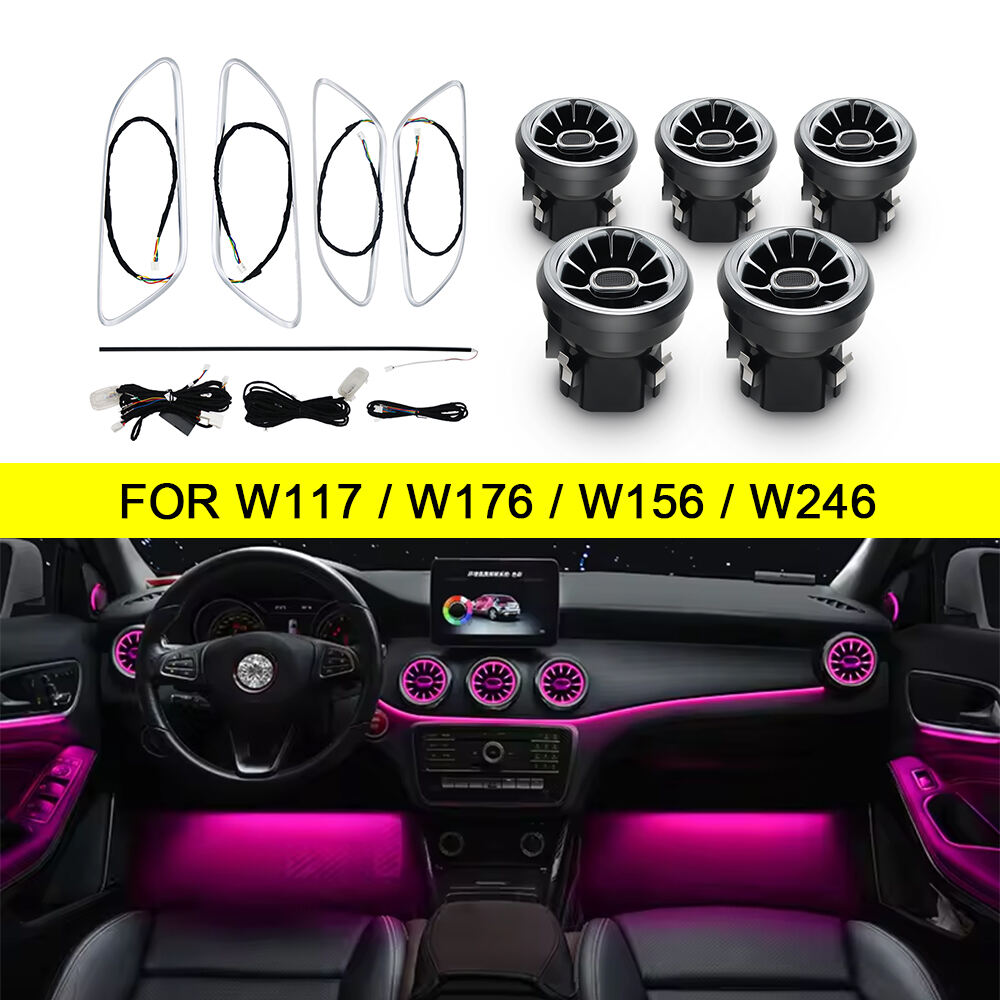 Mercedes-Benz W117 Car Interior Ambient Lighting with 12 Color Decor Atmosphere Light