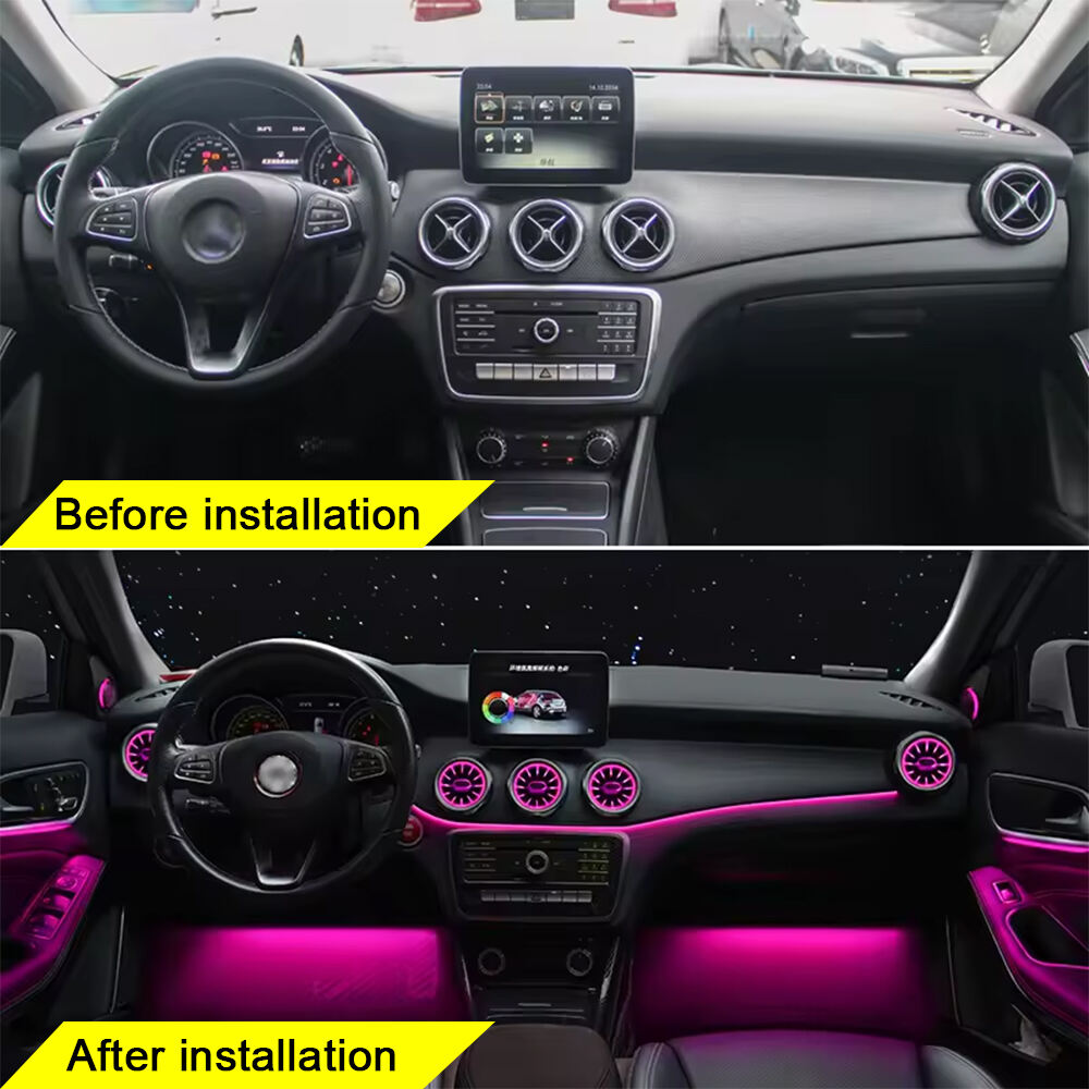 Mercedes-Benz W117 Car Interior Ambient Lighting with 12 Color Decor Atmosphere Light