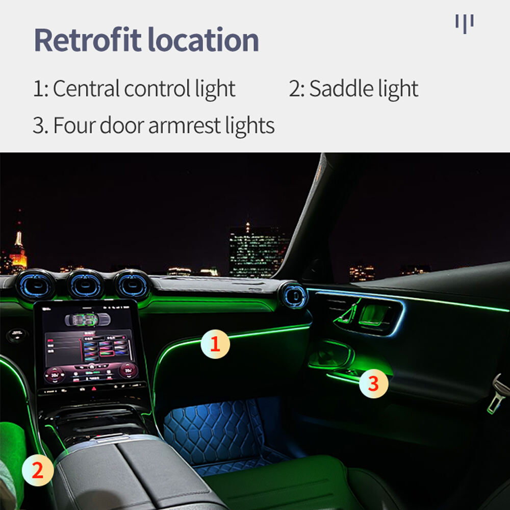 Mercedes-Benz New C-class W206 Central Console Lighting Armrest Saddle Led 64 Colors Ambient Light