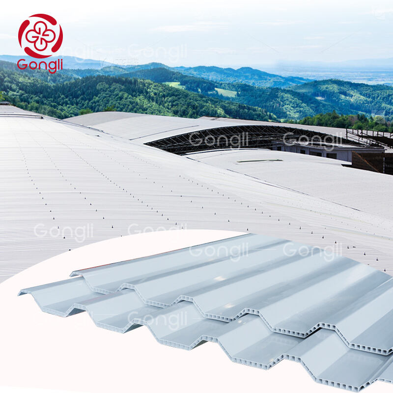 885mm pvc twinwall roofing hollow sheet