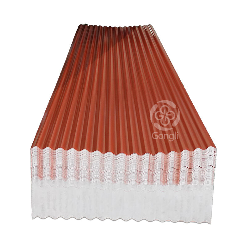 960mm Brick Red ASA PVC Heat Insulation Waterproof Corrugated Wave Roofing Sheets