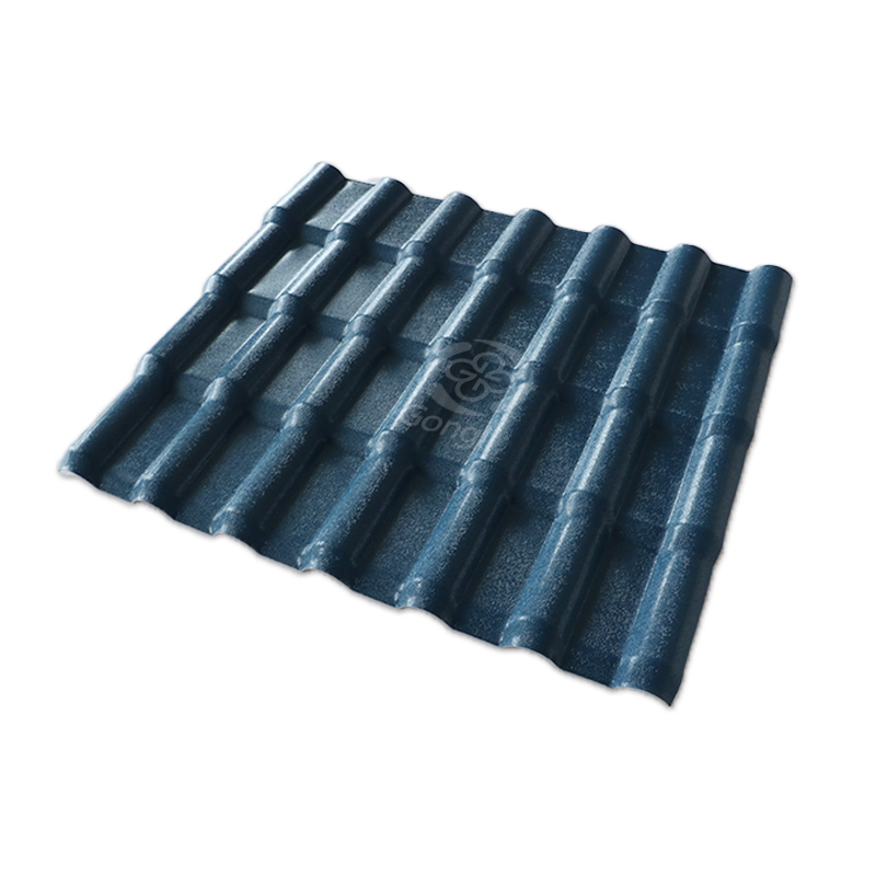 1050mm Dark Blue Waterproof Heat Resistant ASA UPVC Synthetic Roofing Tiles