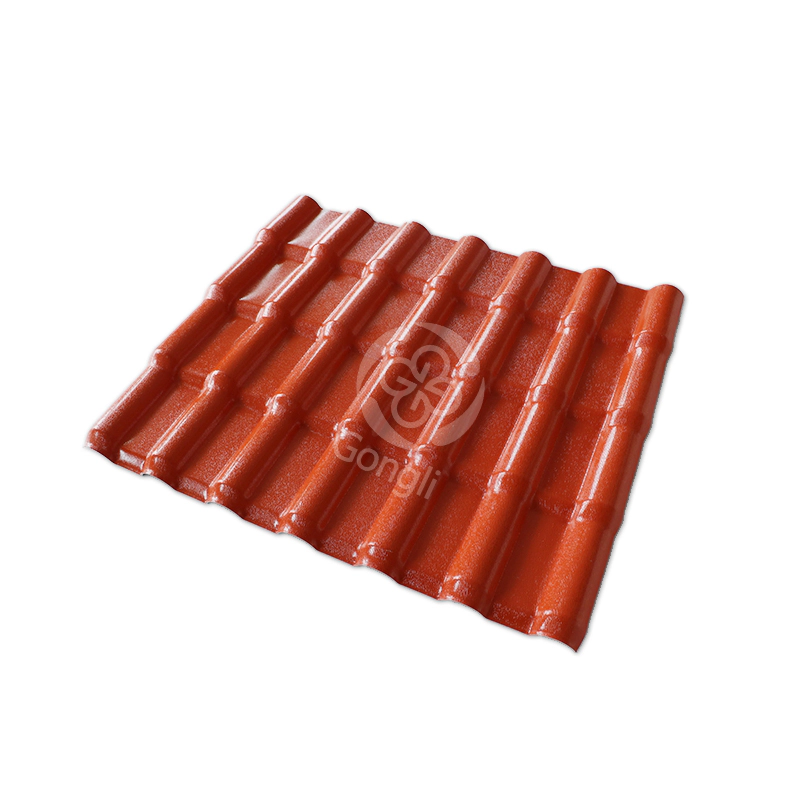 1050mm Terracotta Red Heat Insulation Spanish Style Synthetic ASA PVC Resin Roof Tiles