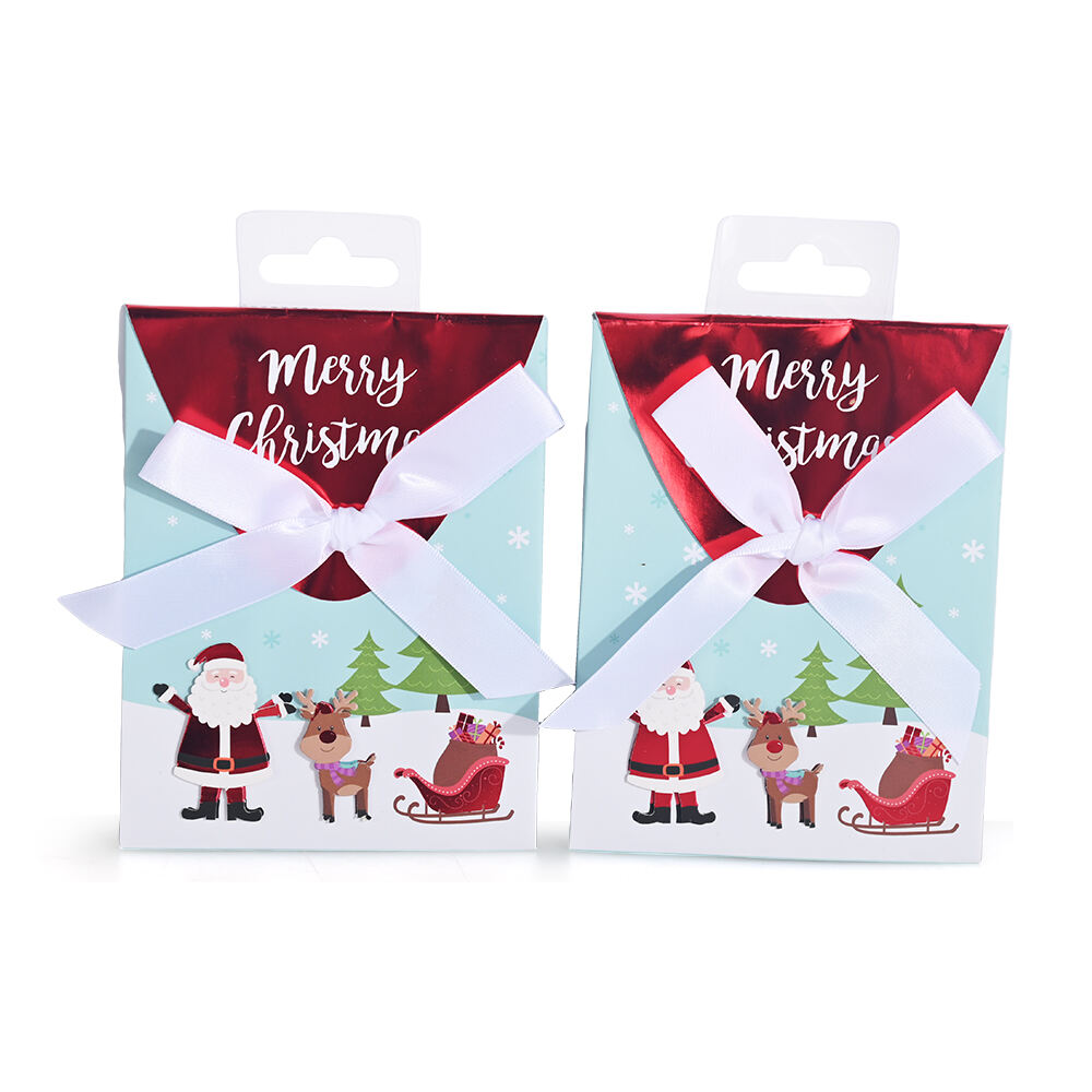 Porte-cartes en papier cadeau de luxe blanc pour fête de Noël, estampage à chaud, boutique de vêtements, mini-vêtements, personnalisé