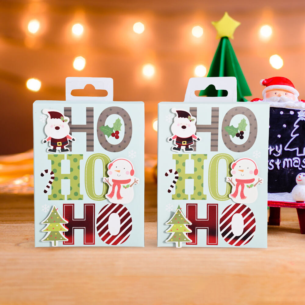 Thẻ giấy mừng Giáng sinh lấp lánh vàng đỏ tùy chỉnh Ccard Piece Merry Christmas