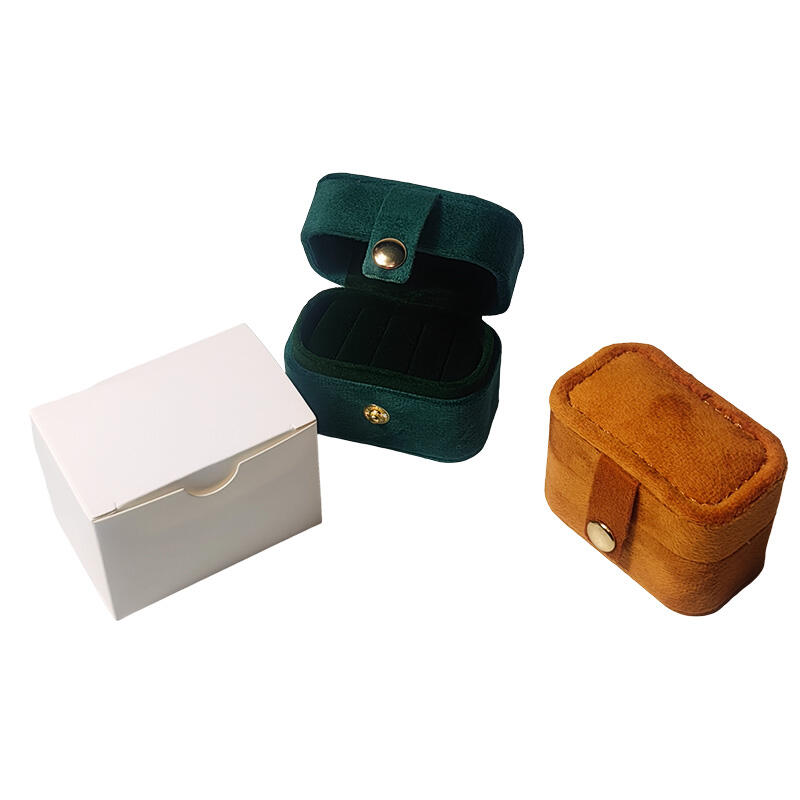 Mini caja de almacenamiento de anillos con botón