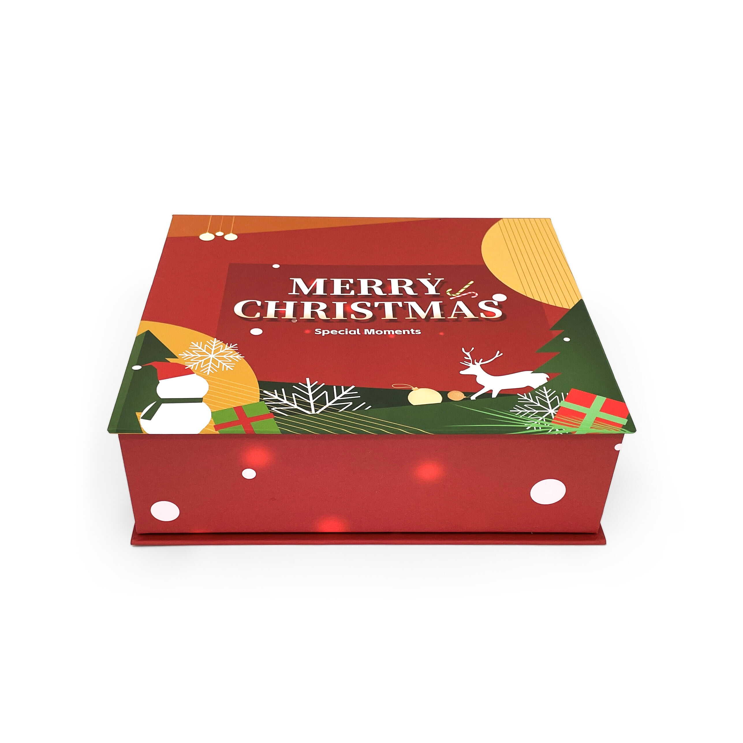 Custom na Luxury Christmas Red Gift Box Logo Packaging Flip Top Box