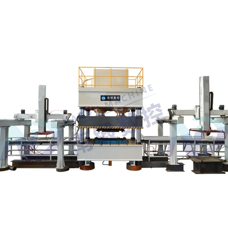 Hydraulic press for calibrating metal door panels