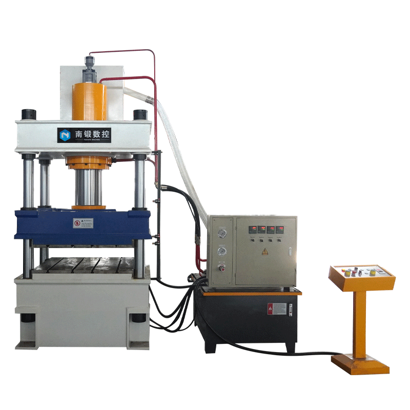 Composite material anti-collision type cushion plate hydraulic press