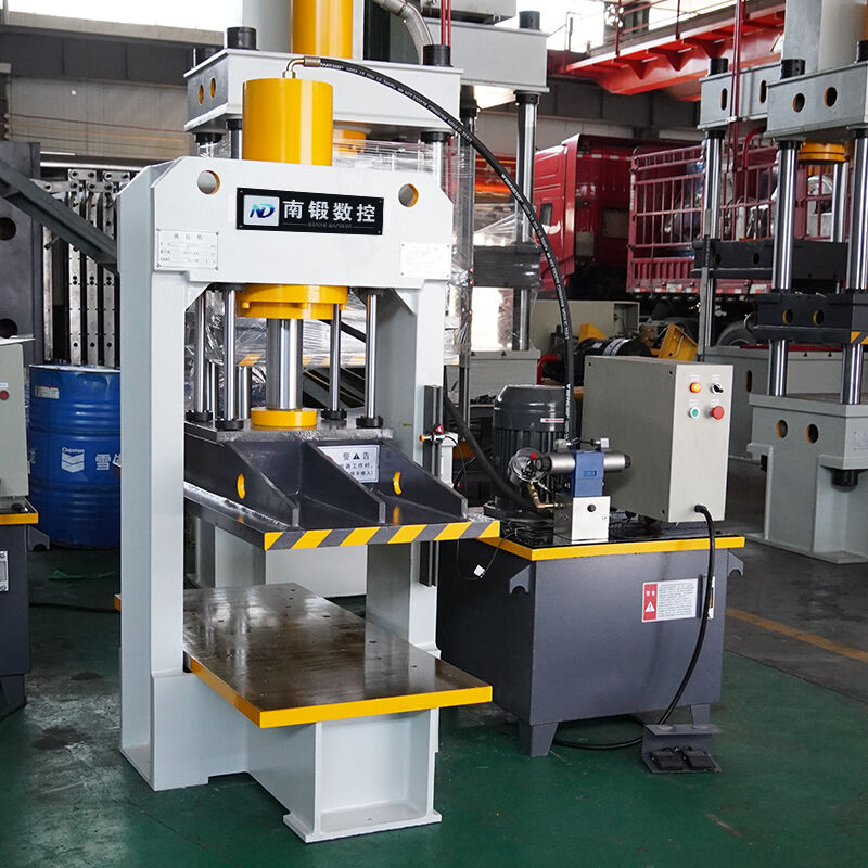 What maintenance is required for a 100-ton small H-frame hydraulic press with slide and four-column guide?