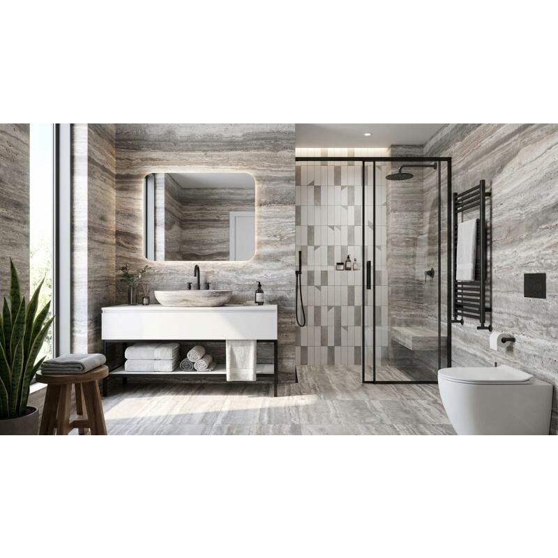 Natural Stone Luxury Elegant Sliver Travertine Slab for Vanity Kitchen Sink Countertop Wall Panel Floor Tiles Villa Staircase