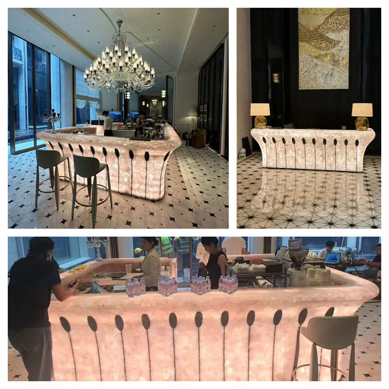Pink Marble Countertop: A Rising Trend in Reception Desk Design in ...