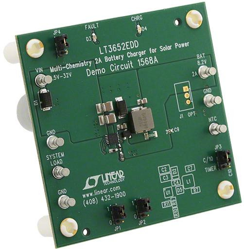 LT3652EDD Demo Board, Power Tracking 2A Battery Charger for Solar Power Reference Design using part LT3652EDD by Analog Devices