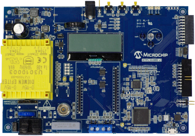 atpl360-ek, pl360b kit di valutazione per la progettazione di riferimento per la comunicazione di linee elettriche (plc) utilizzando la parte atsam4cms16c mediante tecnologia a microchip