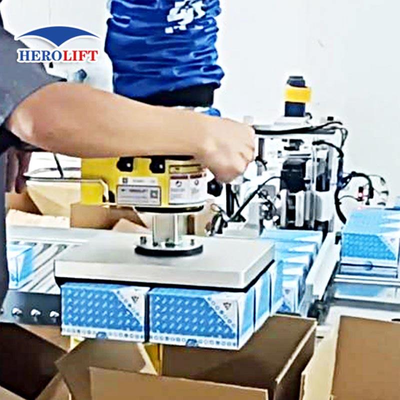 Vacuum lifter - Column Folding arm- VEL2615-6x2kg cardboard box packing