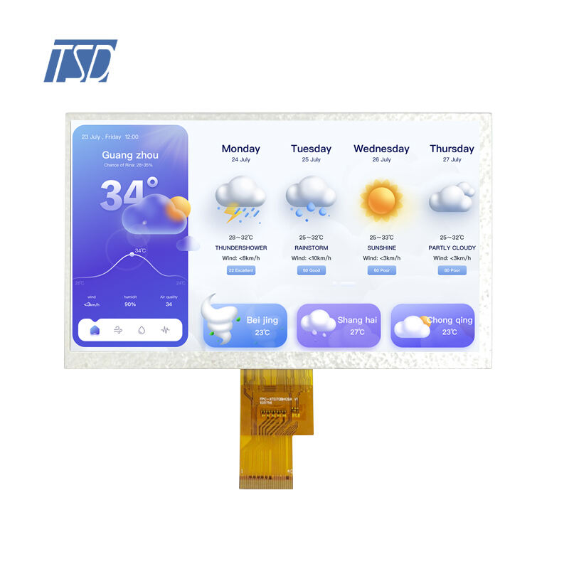 7 palcový 1024x600 6H panel LVDS Rozhraní čtvercový pixel TFT LCD Displejové moduly