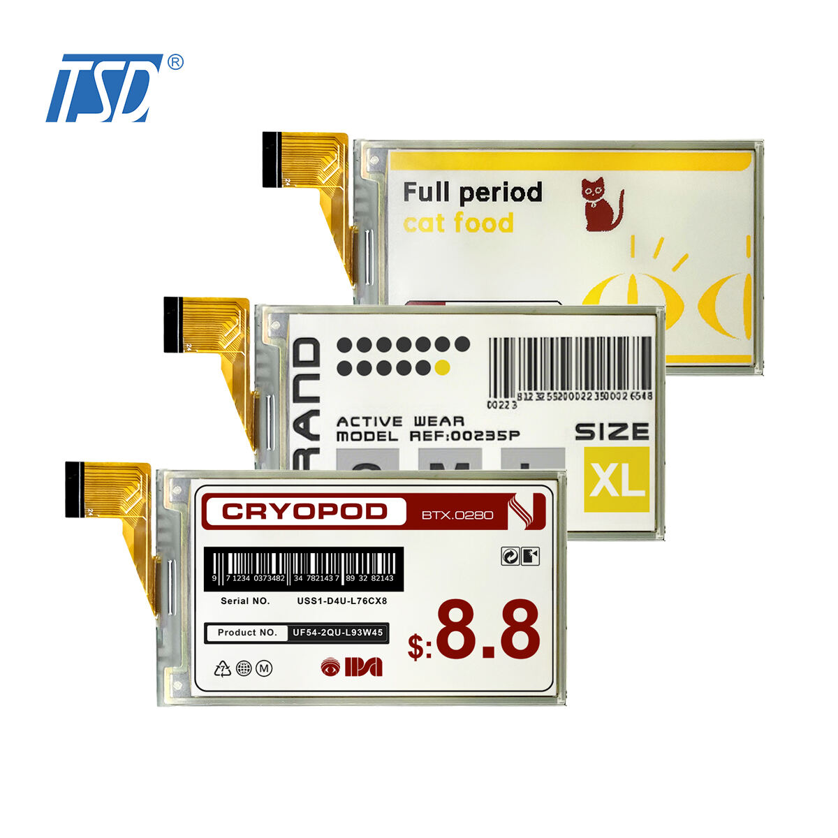 3.7 inch 240*416 Active Matrix Electrophoretic Display AMEPD Epaper Elink Display Modules