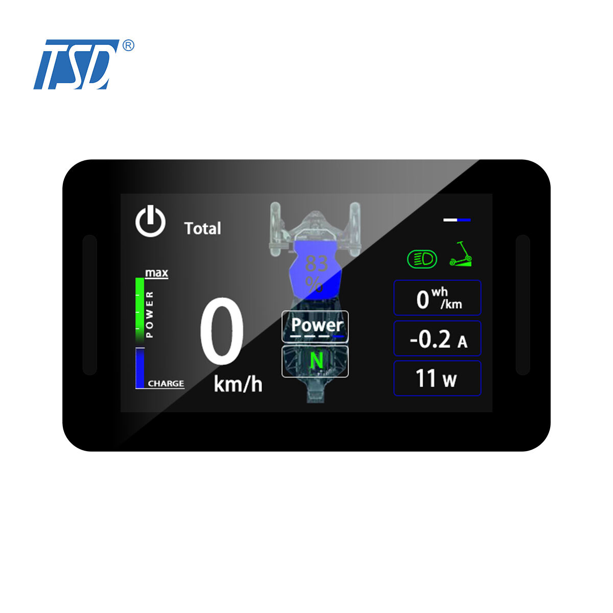 5 Zoll 800*480 IPS-Bildschirm 1000 Nits RGB-Schnittstelle Zweirad-Dashboard Motorrad EV-Roller TFT-LCD-Display-Module