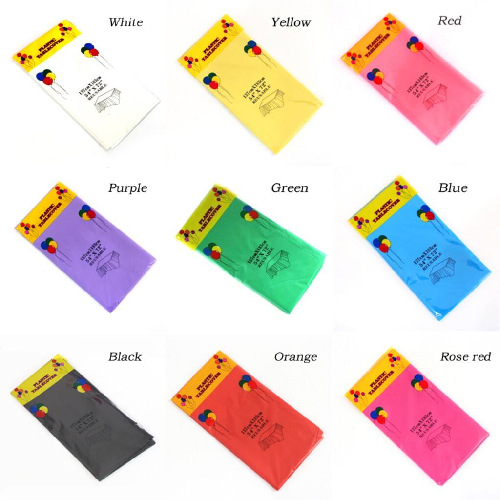 137*183CM Plastic Disposable Solid Color Tablecloth Birthday Party Wedding Christmas Table Cover Rectangle Desk Cloth