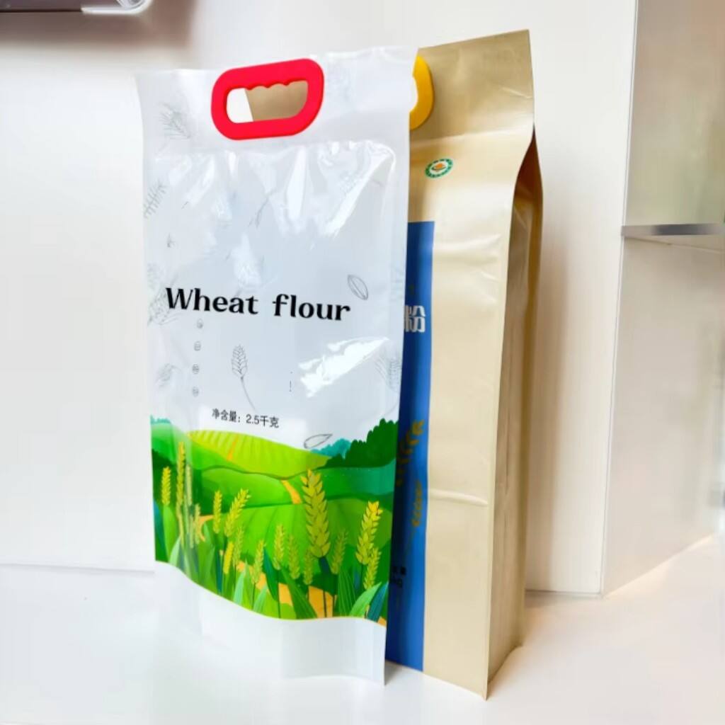 1kg 2.5kg 5kg Wheat Flour Rice Food Grade Plastic Packaging Bag Moisture Proof Flat Bottom Gusset Bag