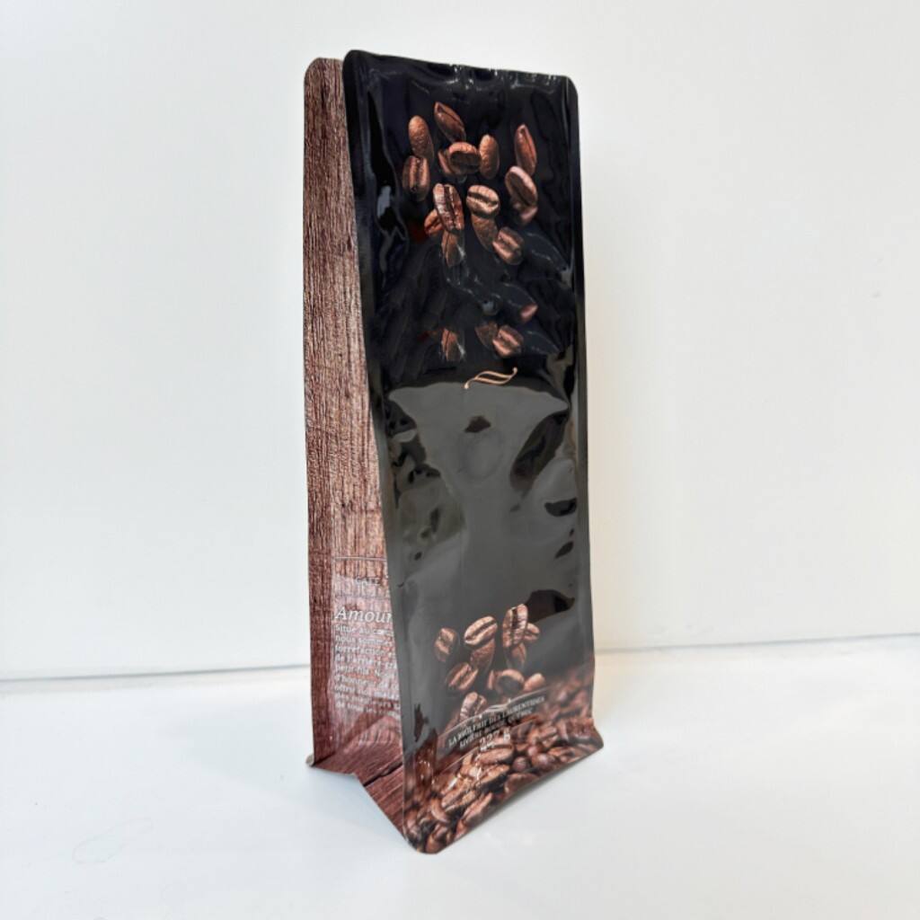 Good Quality One-way Valve Free Design PE Packing Flat Bottom Bulk Coffee Bag With Valve and Logo