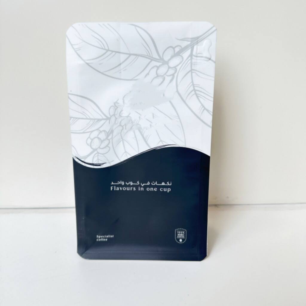 Custom Logo Kraft Paper With Zipper Stand up Bottom Side Coffee Packaging Packaging Bean Pouch Coffee Bag