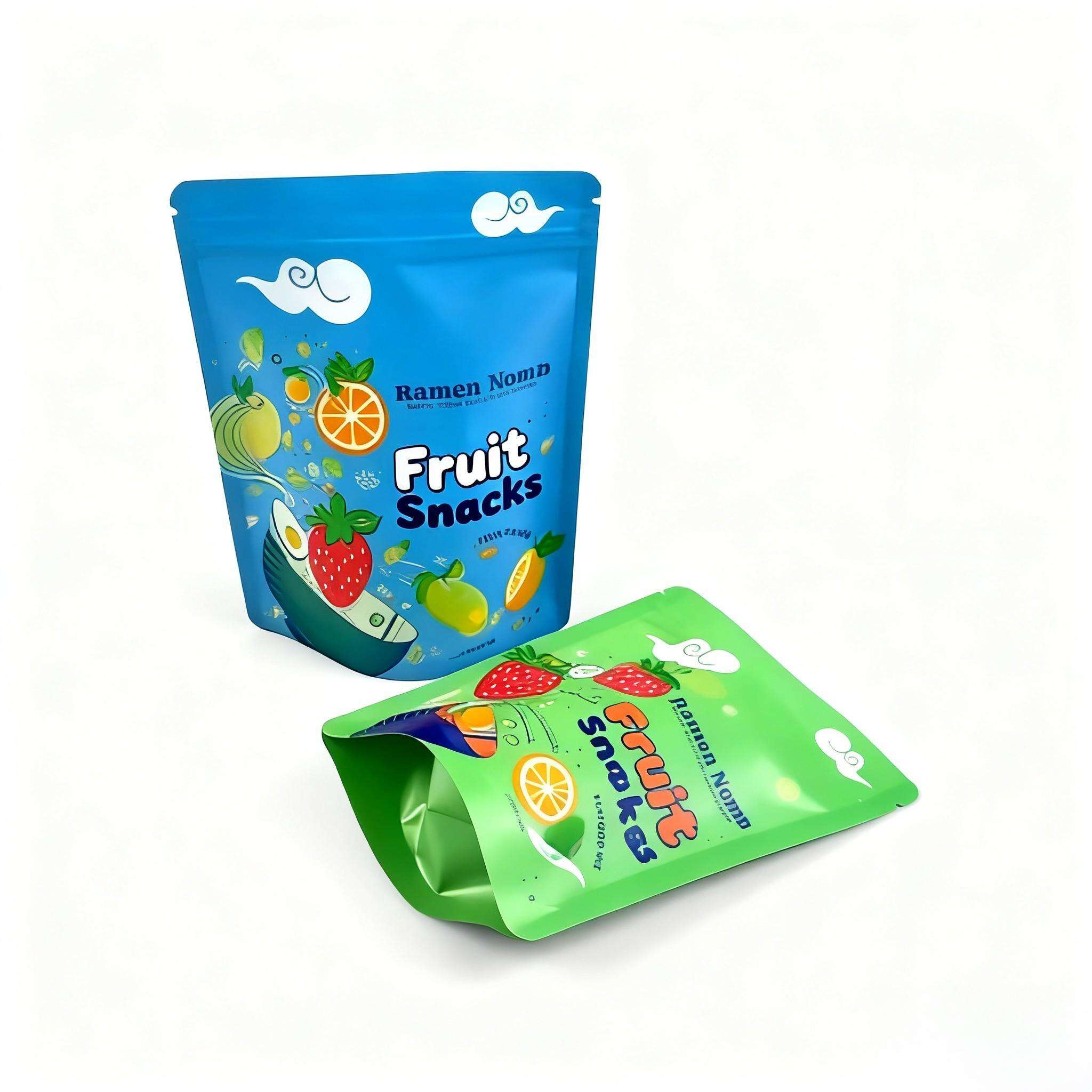 Printed Snack Liquid Plastic Packaging Matte Frosted Zipper Stand up Packaging Pouch Bag in Stock