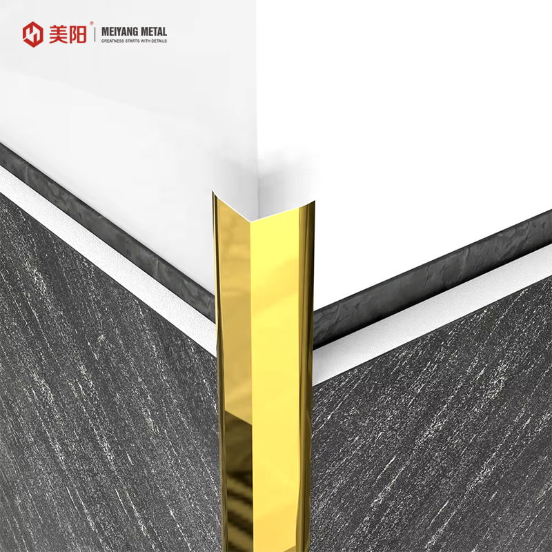 Gold Metal Decorative Tile Trim Suppliers 90 Degree L Shape Tile Trim manufacture