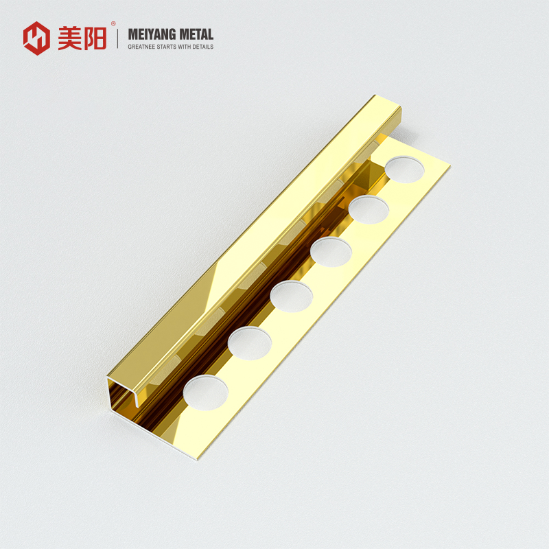 Free Sample Decorative Punching Golden Champagne Stainless Steel Tile Trim Strips details