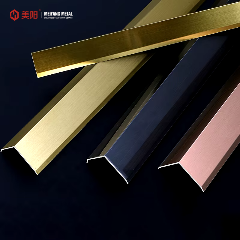 Gold Metal Decorative Tile Trim Suppliers 90 Degree L Shape Tile Trim