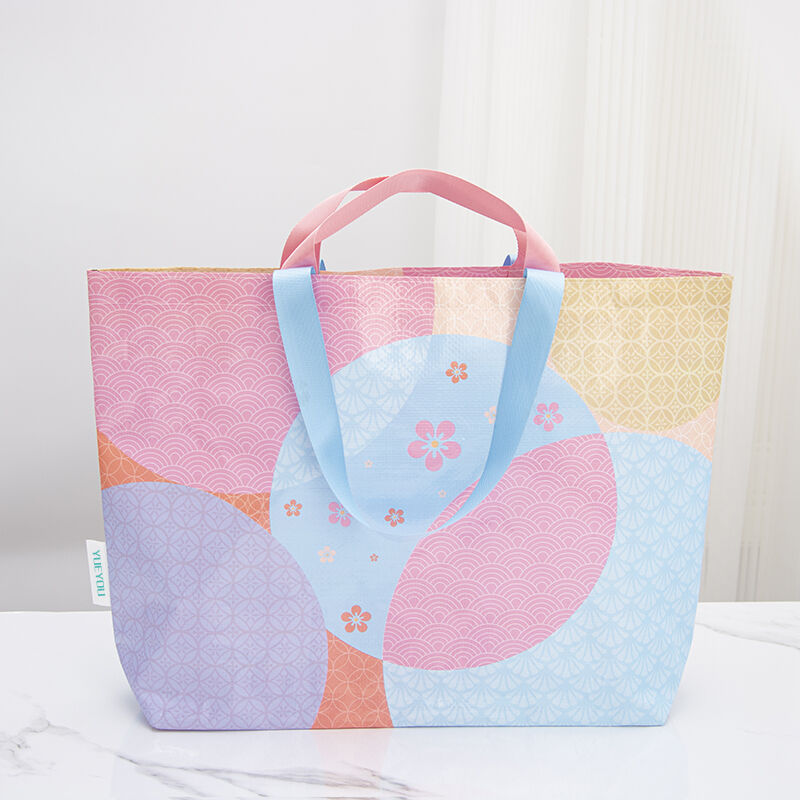 Pattern Laminated Woven Tote Bag