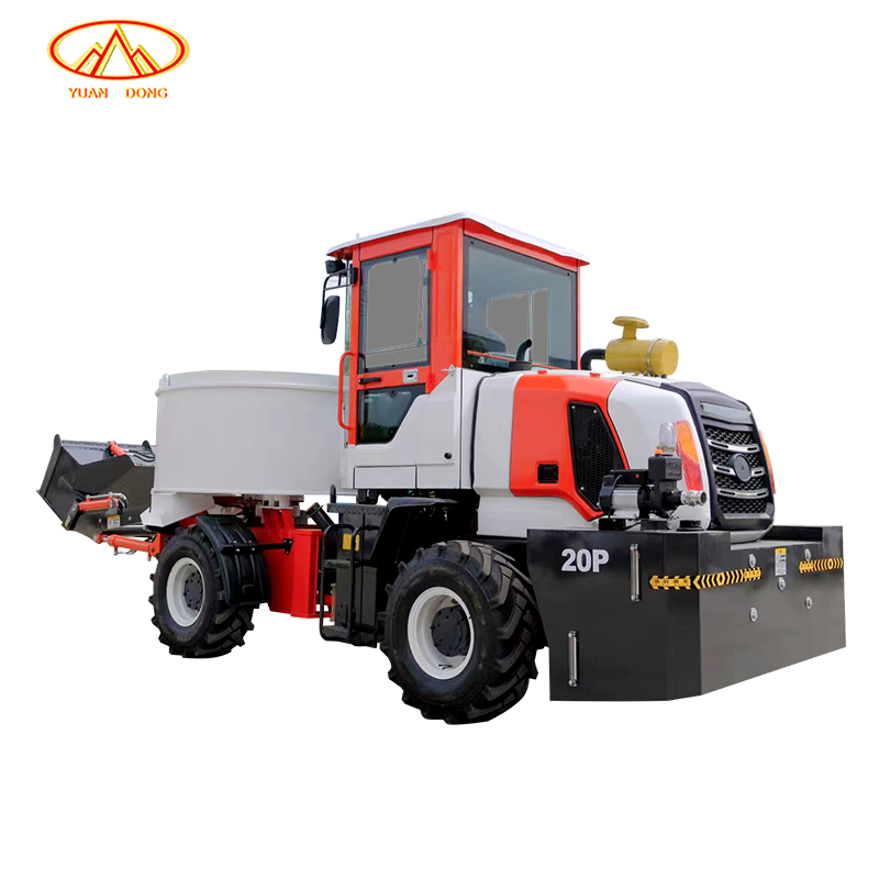 משאית עירוי בטון עמידה בטerrain - רכבות גומי, בנייה עמידה